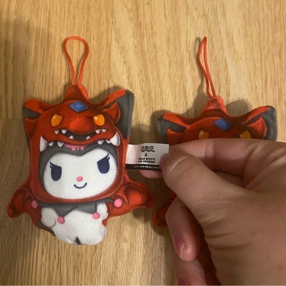 Mcdonald's Yu Gi Oh Hello Kitty Slifer The Sky Dragon Kuromi Plush Key Chain